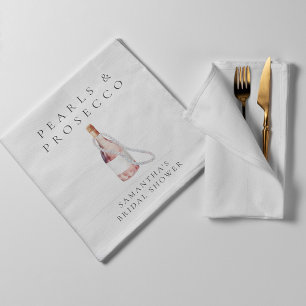 Pearls and Prosecco Elegant Bridal Shower Napkin