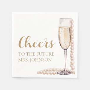 Pearls and Prosecco Future Mrs Bridal Shower Napkin