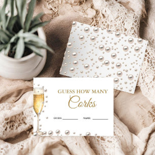 Pearls and Prosecco Guess How Many Corks Game Enclosure Card