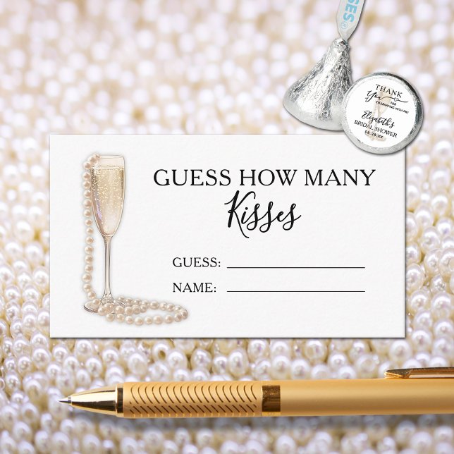 Pearls and Prosecco Guess How Many Game Cards (Pearls and Prosecco Guess How Many Kisses game cards (kisses sold separately))