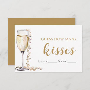 Pearls and Prosecco Guess How Many Kisses Game Invitation