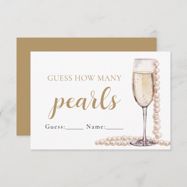 Pearls and Prosecco Guess How Many Pearls Game Enclosure Card (Front/Back)