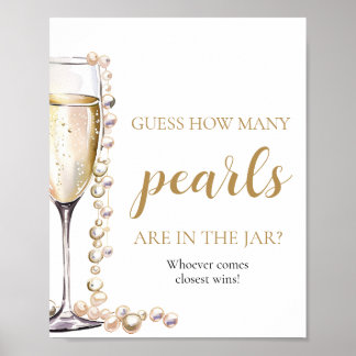 Pearls and Prosecco Guess How Many Pearls Game Poster