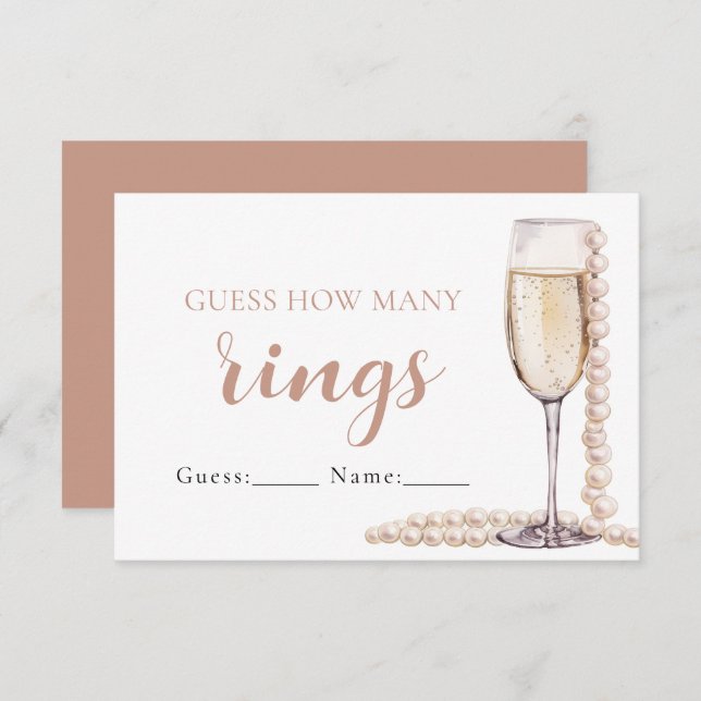 Pearls and Prosecco Guess How Many Rings Game Enclosure Card (Front/Back)