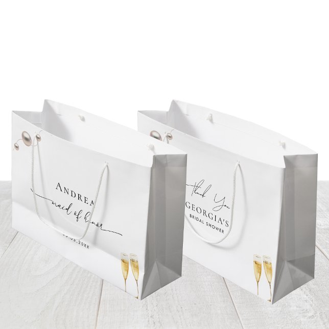 Pearls and Prosecco Maid of Honour Thank You Large Gift Bag (Creator Uploaded)