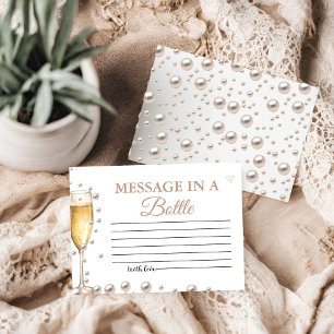 Pearls and Prosecco Message bottle Bridal Shower Enclosure Card