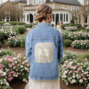Pearls and Prosecco Modern Elegant Bridal Shower Denim Jacket