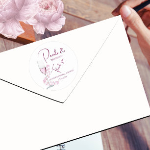 Pearls and Prosecco Modern Thank You Bridal Shower Classic Round Sticker