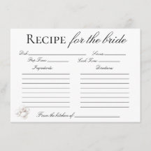 Pearls and Prosecco Recipe Card for the Bride