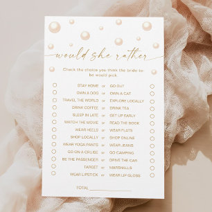 Pearls and Prosecco Shower Would She Rather Game