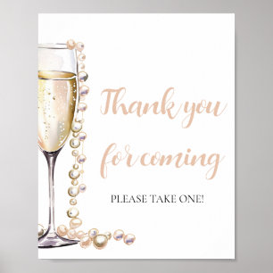 Pearls and Prosecco Thank you for coming Sign