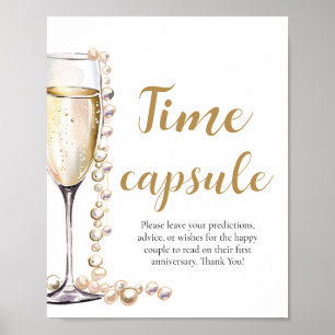 Pearls and Prosecco Time Capsule Bridal Shower  Poster