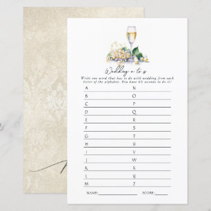 Pearls and Prosecco Wedding A to Z Bridal Game