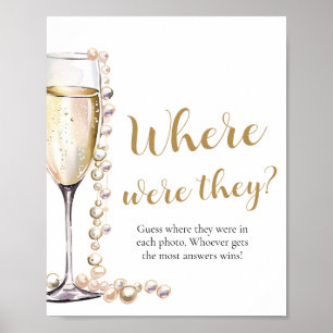 Pearls and Prosecco Where Were They Bridal Shower  Poster