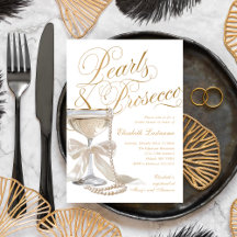 Pearls and Prosecco White Bow Bridal Shower