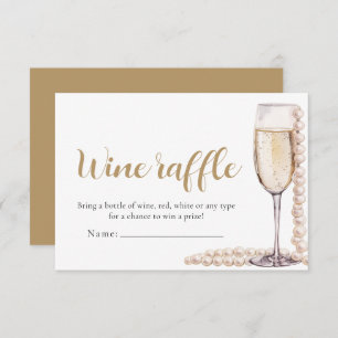 Pearls and Prosecco Wine Raffle Bridal Shower Game Invitation