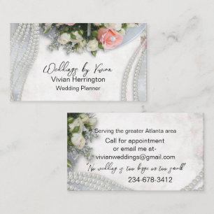 Pearls and Roses Wedding Planner  Business Card