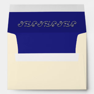 Pearls and Sapphire Blue Invitation Envelope