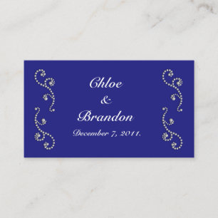 Pearls and Sapphire Blue Wedding Website Card