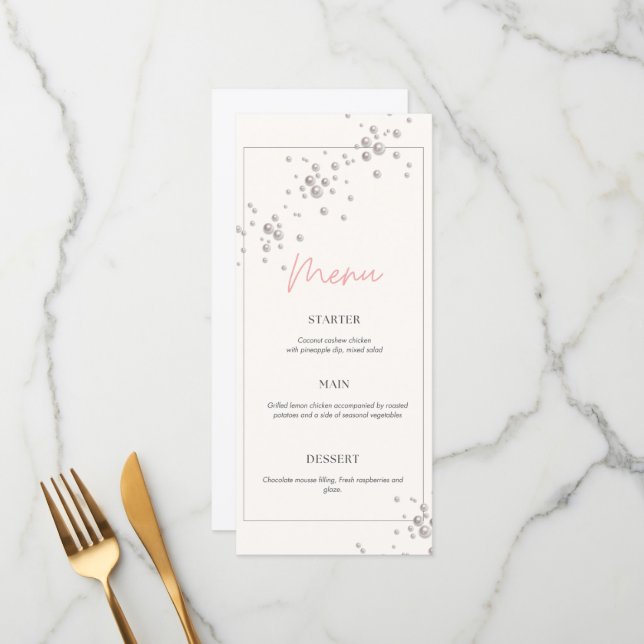 Pearls baby shower  menu (Front/Back In Situ)