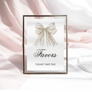 Pearls Bow She's Tying the Knot Favours Poster