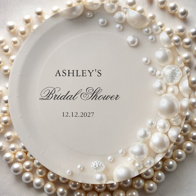 Pearls Bridal Shower Paper Plate (Creator Uploaded)