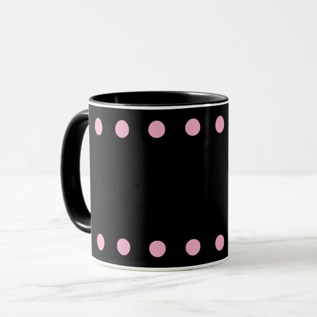 Pearls Cocoa & Coffee Mug (Black & Pink) (Front Left)