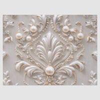 Pearls Crystals French Damask Embroidery Decoupage