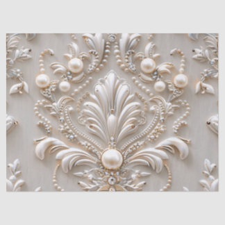 Pearls Crystals French Damask Embroidery Decoupage Tissue Paper