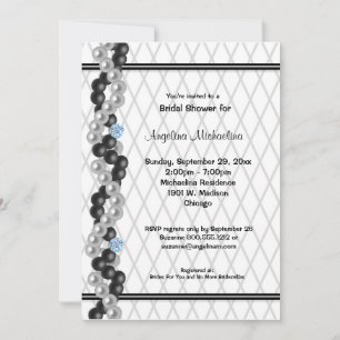 Pearls, Diamonds And Fishnet Print Invitation