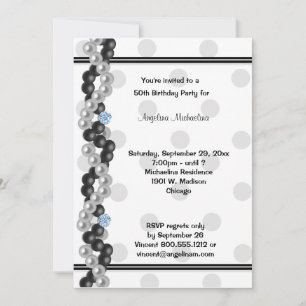 Pearls, Diamonds And Polka Dots Invitation