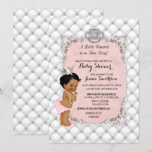 Pearls Diamonds Ethnic Princess Baby Girl Glam Invitation