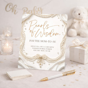 Pearls of Wisdom for Mum-to-be Baby Shower Sign