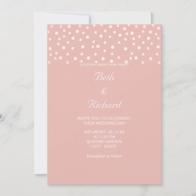 Pearls on Rose Gold Invitation (Front)