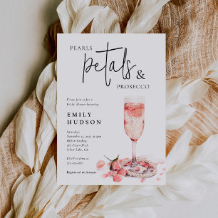 Pearls Petals & Prosecco Bridal Shower Invitation