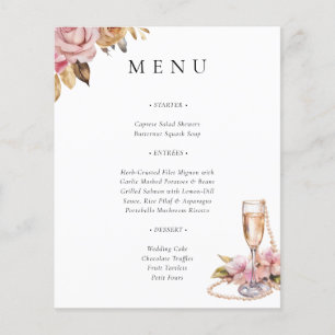 Pearls Petals & Prosecco Floral Bridal Shower Menu