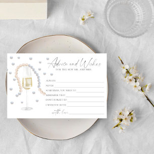 Pearls, Prosecco - advice and wishes bridal shower Stationery