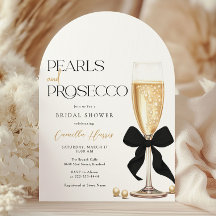 Pearls & Prosecco Black Bow Bridal Shower