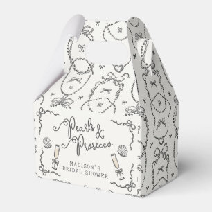 Pearls & Prosecco Black Coquette Bow Bridal Shower Favour Box