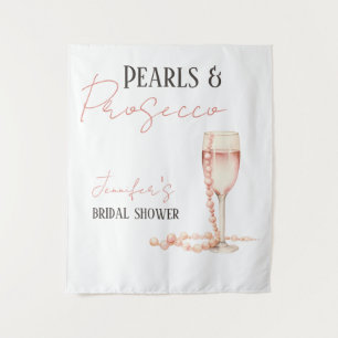 Pearls & Prosecco Blush Pink Bridal Shower Tapestry