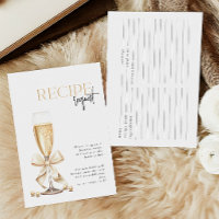 Pearls & Prosecco Bridal Recipe Enclosure Card