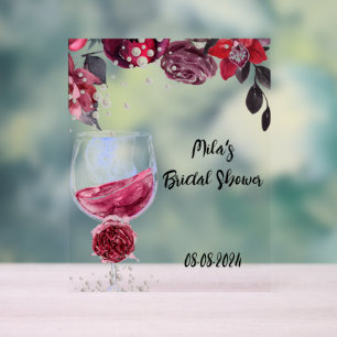 pearls & prosecco bridal shower acrylic sign