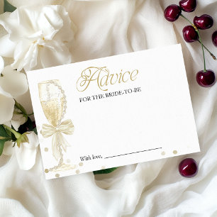 Pearls & Prosecco Bridal Shower Advice Card