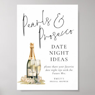 Pearls Prosecco Bridal Shower Date Night Ideas Poster