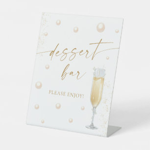 Pearls Prosecco Bridal Shower Dessert Bar Pedestal Sign