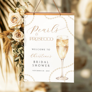 Pearls & Prosecco Bridal Shower Digital Sign