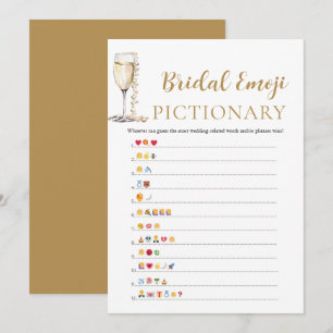 Pearls & Prosecco Bridal Shower Emoji Pictionary Invitation