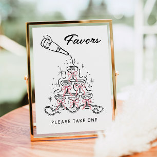 Pearls & Prosecco Bridal Shower Favors Sign