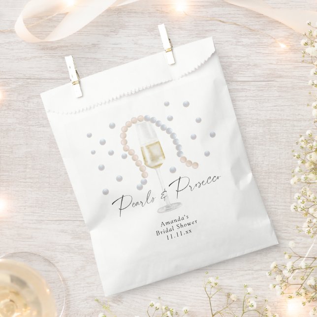 Pearls & Prosecco - bridal shower Favour Bags (Clipped)