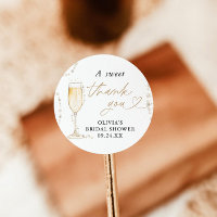 Pearls & Prosecco Bridal Shower Favour Sticker